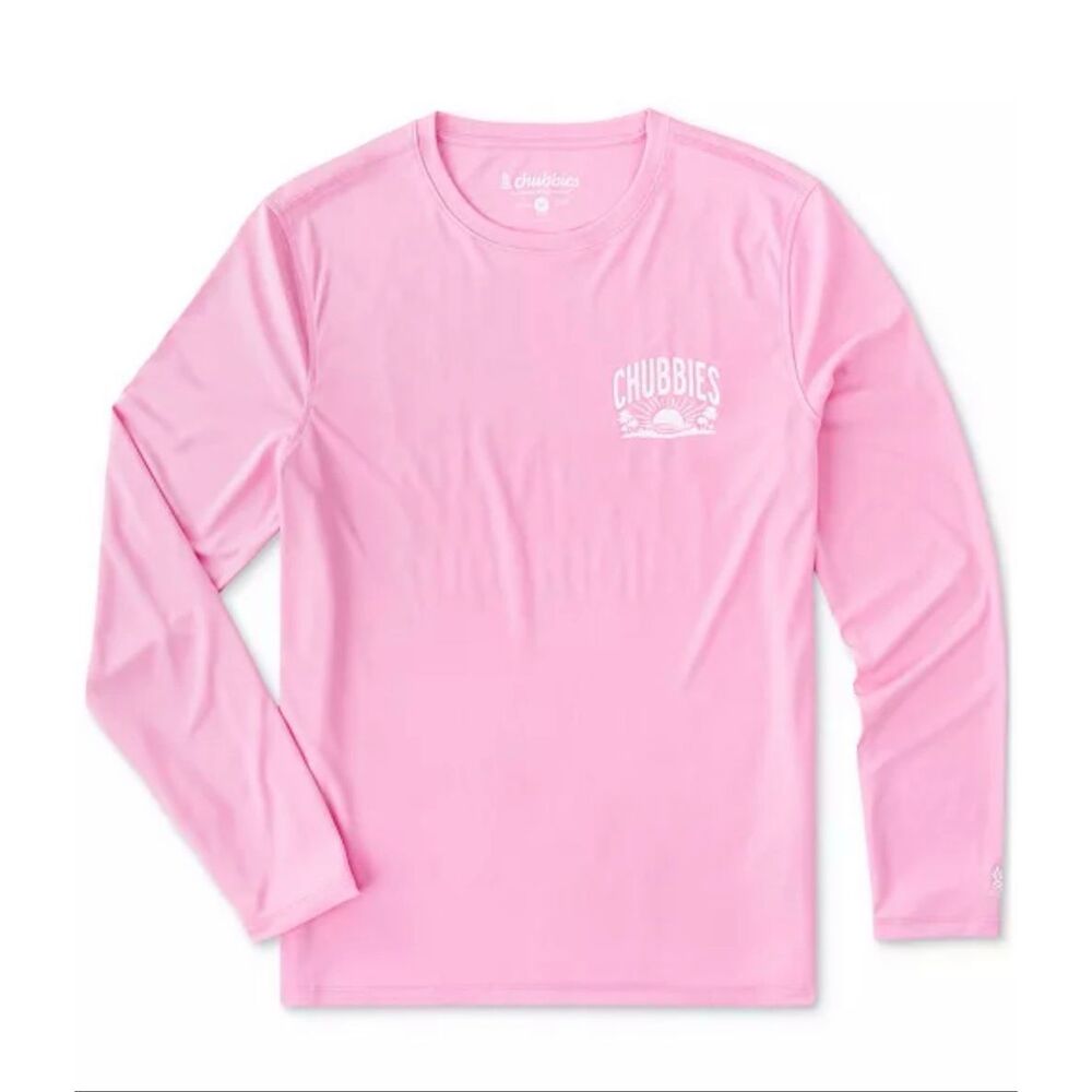 Chubbies Pink N' Proud Sun Crew Long Sleeve T-Shirt Pink Medium
